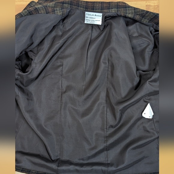 Canadian Opera Company brown plaid sweater jacket - Picture 9 of 9